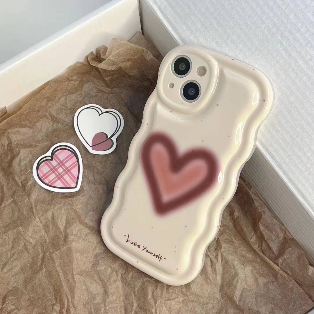 Wine Red Love Wave Mobile Phone Case
