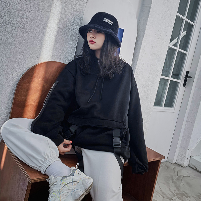 Dark Functional Wind Sweater Women's Fleece Loose Top