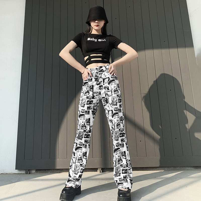 Title 4, New Street Hipster Comic Print Pants