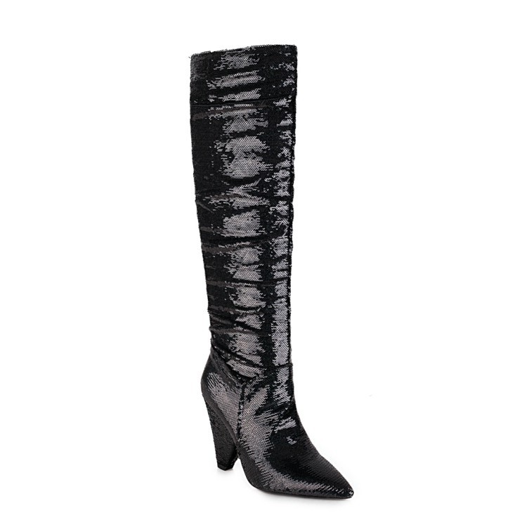 Title 7, Damenmode Stiefel mit spitzem, dickem Absatz, H...