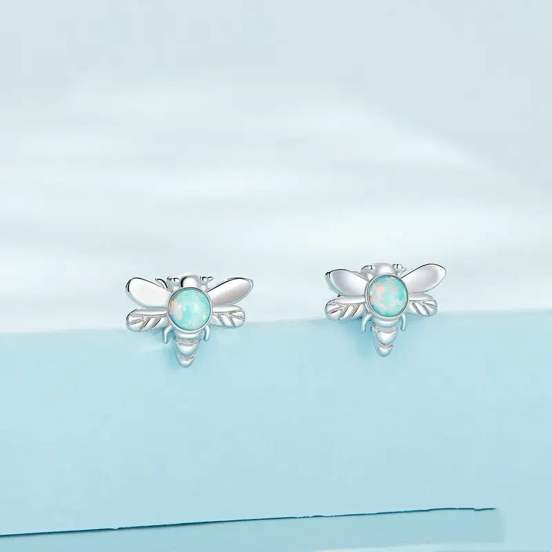 Fashion Platinum Plated Orbo Bee Earrings