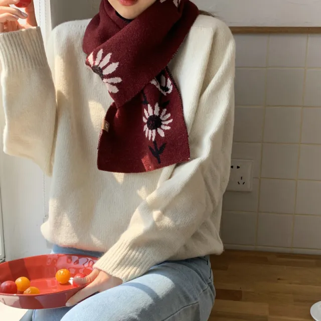Korean Versatile Wool Scarf In Autumn And Winter Red - Shop at LoveMi
