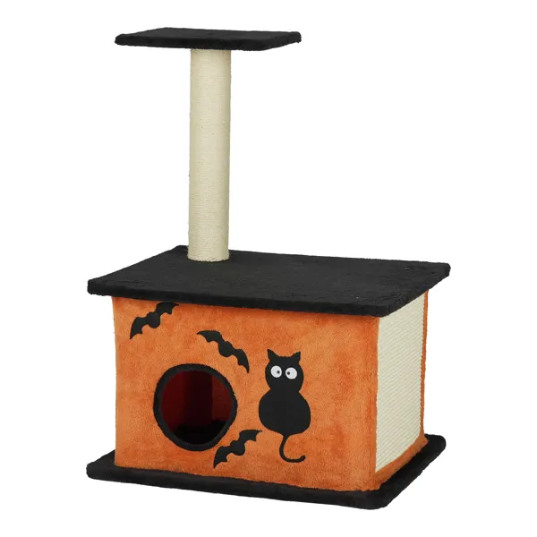 Halloween Cat Tree, Cat Tower Cat Tree For Indoor Cats With Spacious Cat Condo, Large Platform, Sisal Scratching Post, Orange & Black Orange And ... Orange And Black - Shop at LoveMi