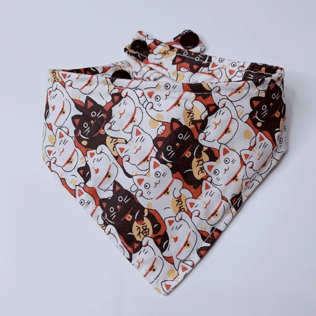 Cartoon Printing Lucky Cat Saliva Scarf Headscarf Supplies Accessories Red - Shop at LoveMi