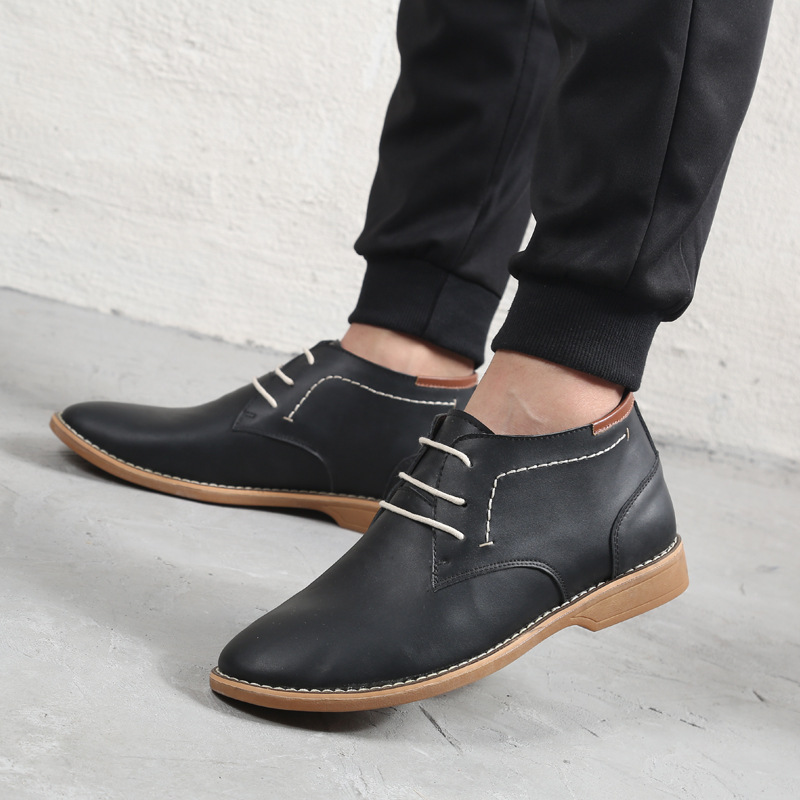 Title 3, Casual High-Top Leather Shoes Men