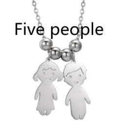 Boy and girl lettering pendant - Steel2. - View 1