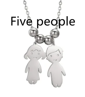 Boy and girl lettering pendant - Steel2.
