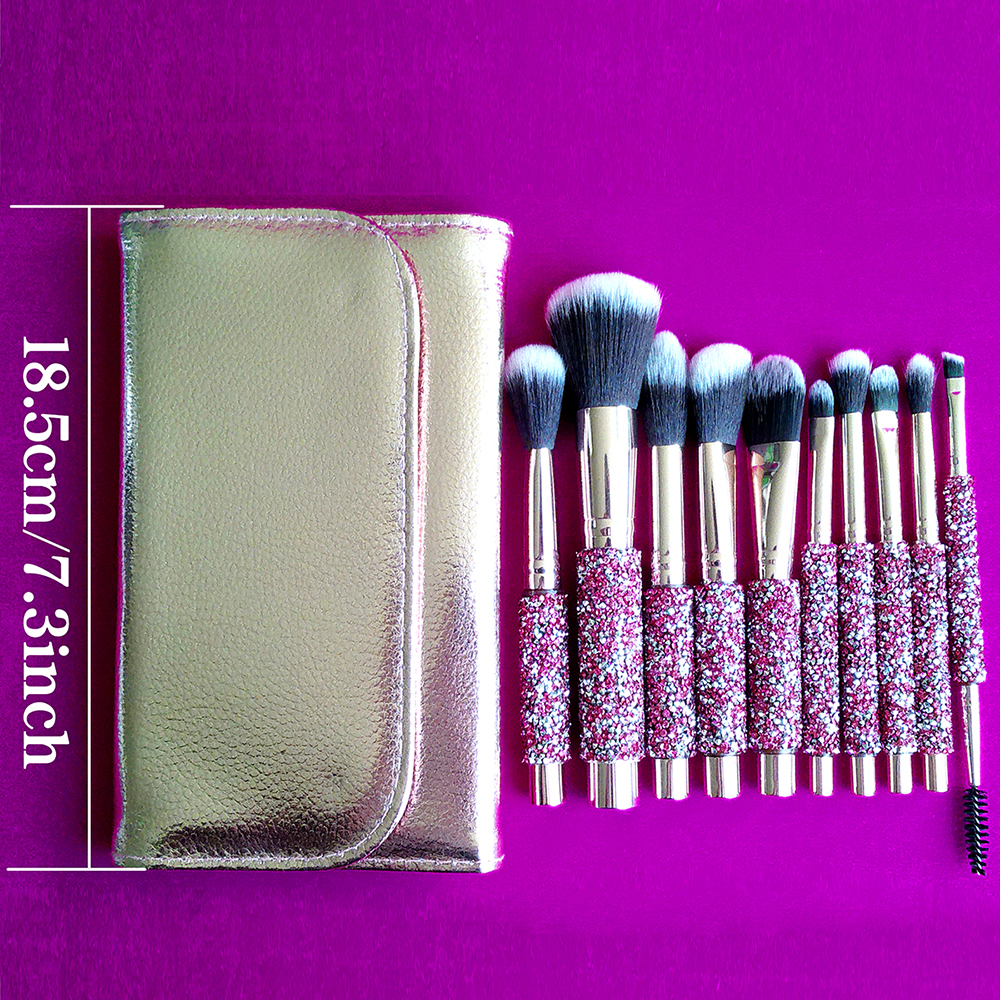 10 IN 1 Diamond Inlaid Handmade Custom Makeup Brush 9