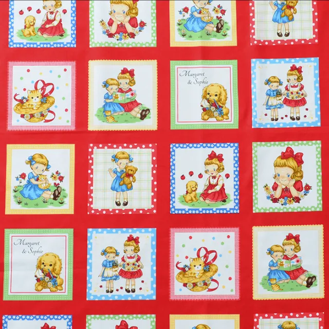 Fabric Printing And Dyeing Cartoon Cotton Floral Print Photo On Red - Shop at LoveMi