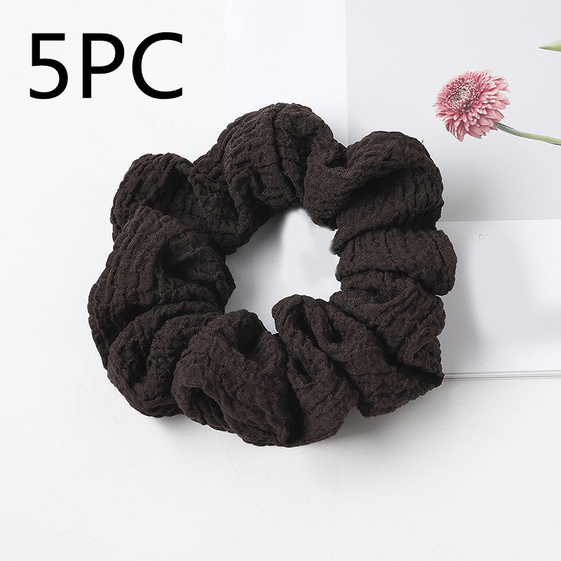 Puff large intestine hair circle fabric in Dark Coffee 5PC