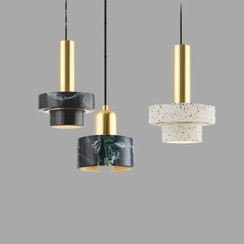 Marble Chandelier At the Bedside of Bedroom