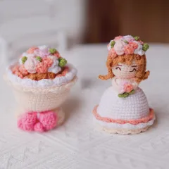 Wool Weaving Change Skill Holding Change Bridal Bouquet Finished Personality Hanging Ornaments - White - View 1