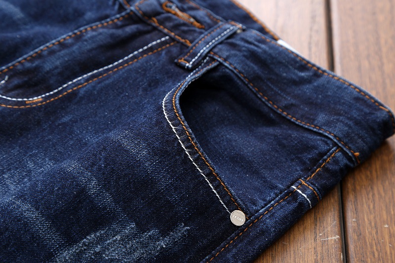 Title 6, Jeans Ricamati Uomo Dritti Strappati Patch Pant...