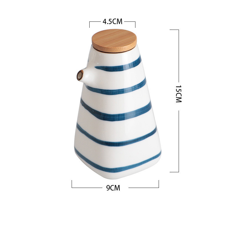 Blue Strip Oil Bottle