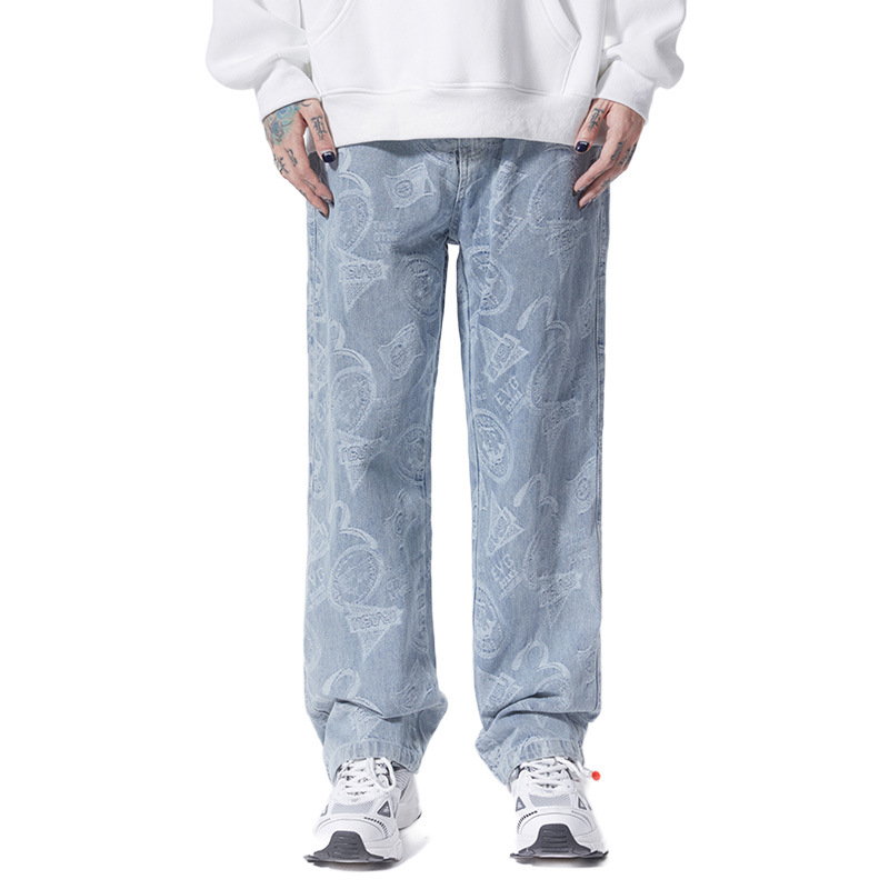 Title 6, Pantalon homme en jean jacquard hip hop américa...