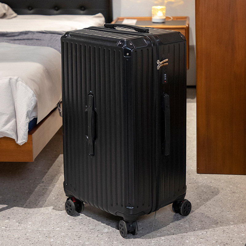 Black-Five Wheel Large Capacity Luggage For Women 2025 New Model Boarding Case Travel Case For Men 28 Suitcase Sturdy, Durable, Thickened - Cup Holder USB Interface — 1