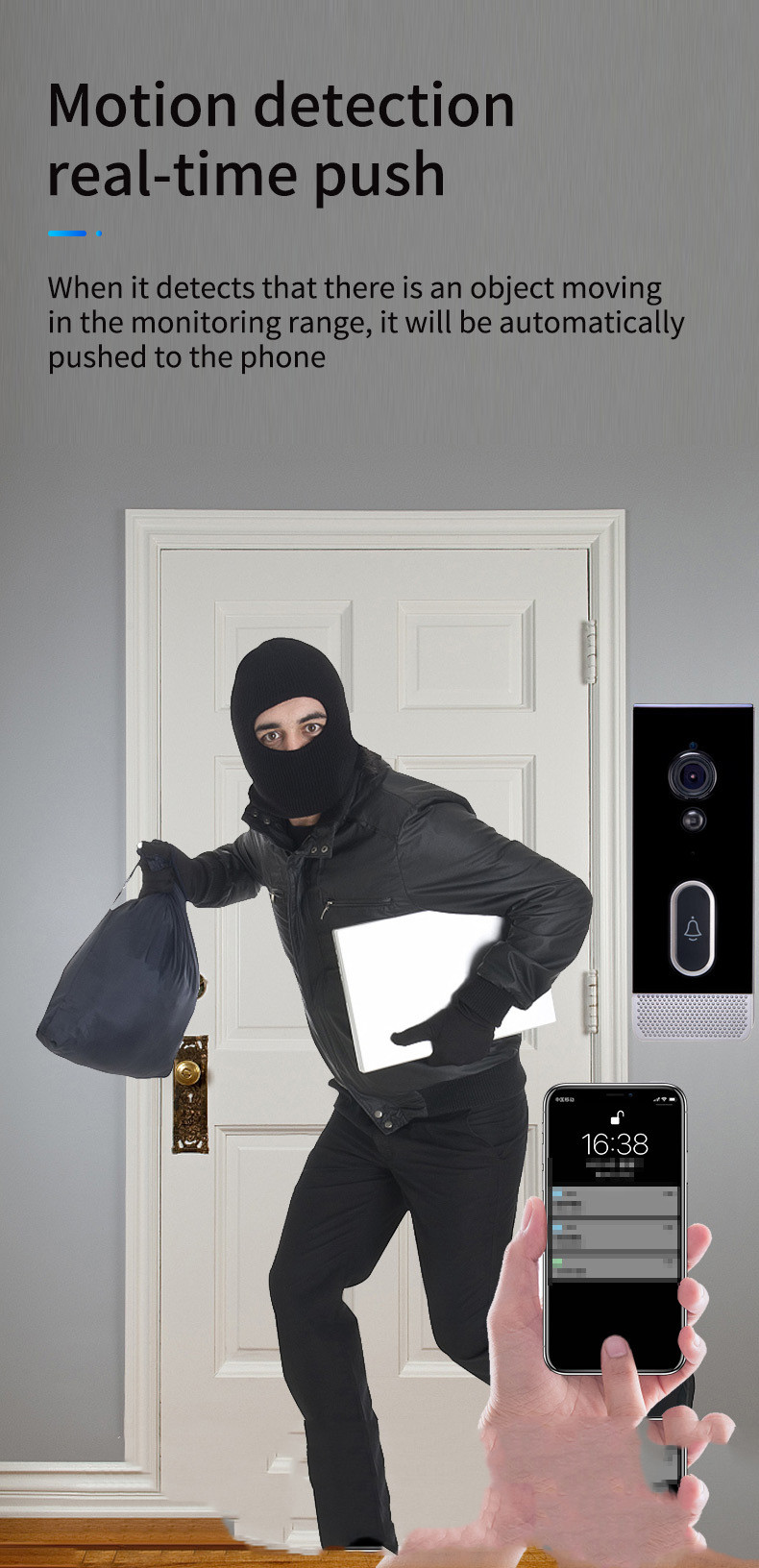 DB205 Smart Visual Doorbell Mobile Real-time Push