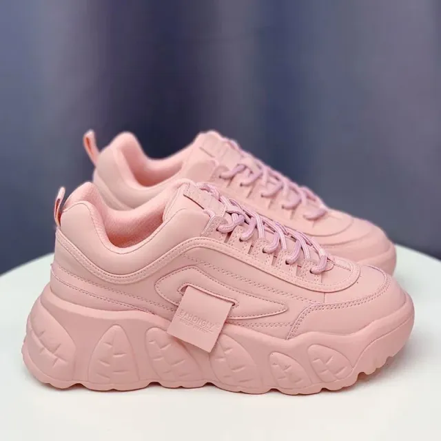 Daddy Shoes All match Casual Platform Sneakers Pink - Shop at LoveMi