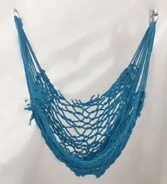 Bold Cotton Rope Mesh Hanging Chair Photography Outdoor Camping Dormitory Indoor - Blue - View 1