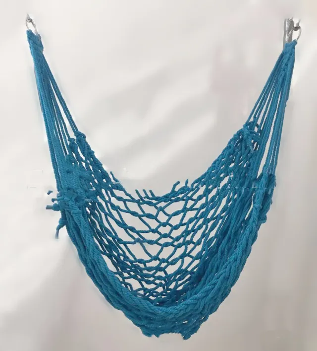 Bold Cotton Rope Mesh Hanging Chair Photography Outdoor Camping Dormitory Indoor Blue - Shop at LoveMi