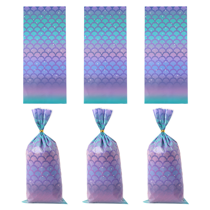 Title 2, Mermaid Scale Pattern Color Printing Opp Flat Bag