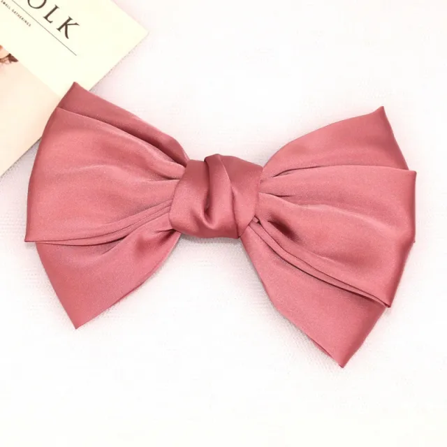Retro Oversized Spring Clip Pearl Bow Tiara Card Bean Paste - Shop at LoveMi