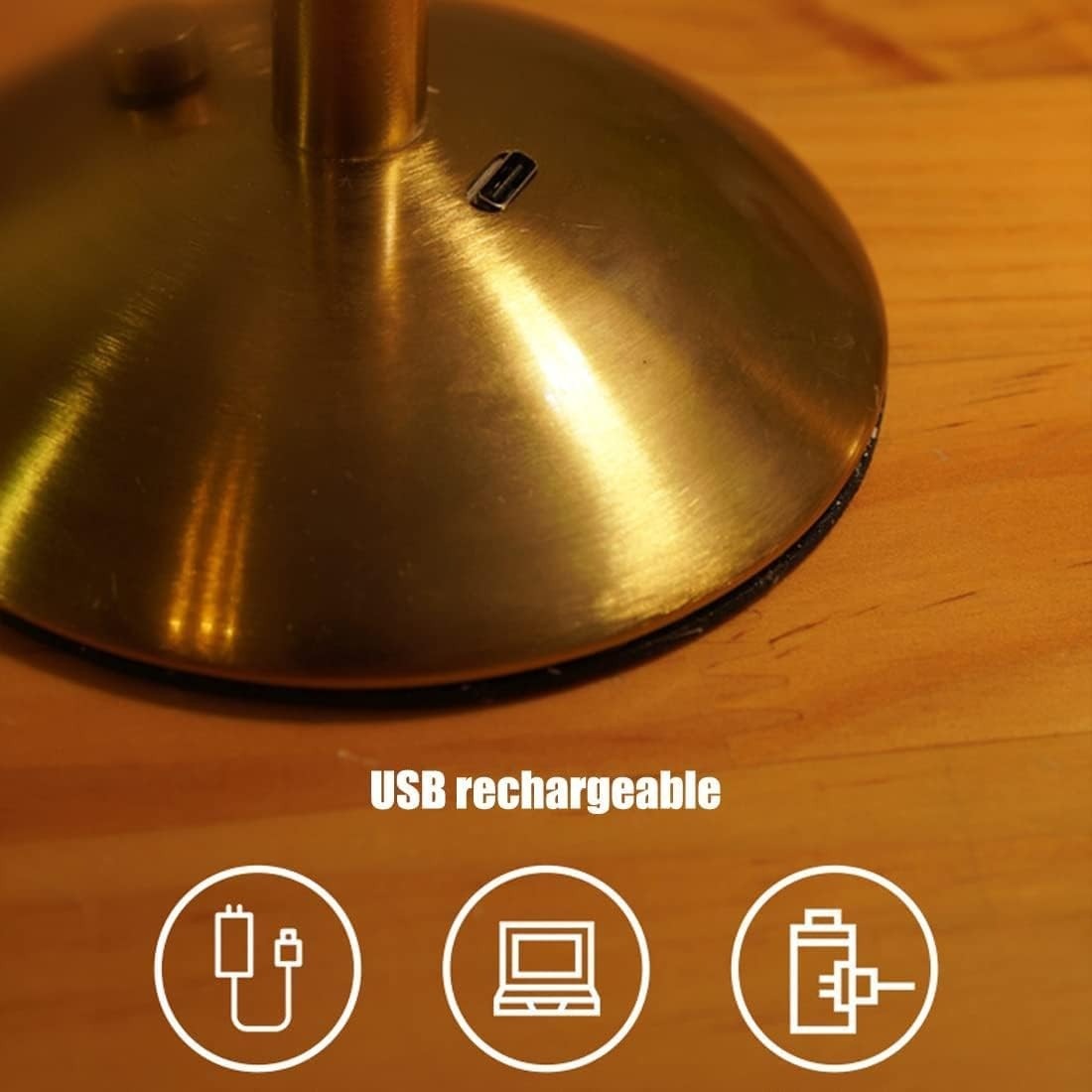 LED Lamp Modern Table Lamp Dimmable Cordless Night Decor Light USB Rechargeable