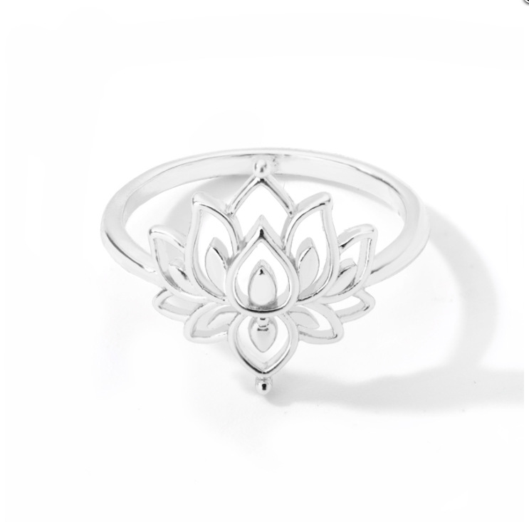 Simple Hollow Lotus Necklace Ladies Necklace Plant Series Summer Accessories Lotus Necklace