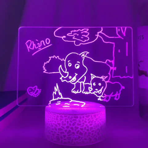 Rewritable Night Light with Display Panel