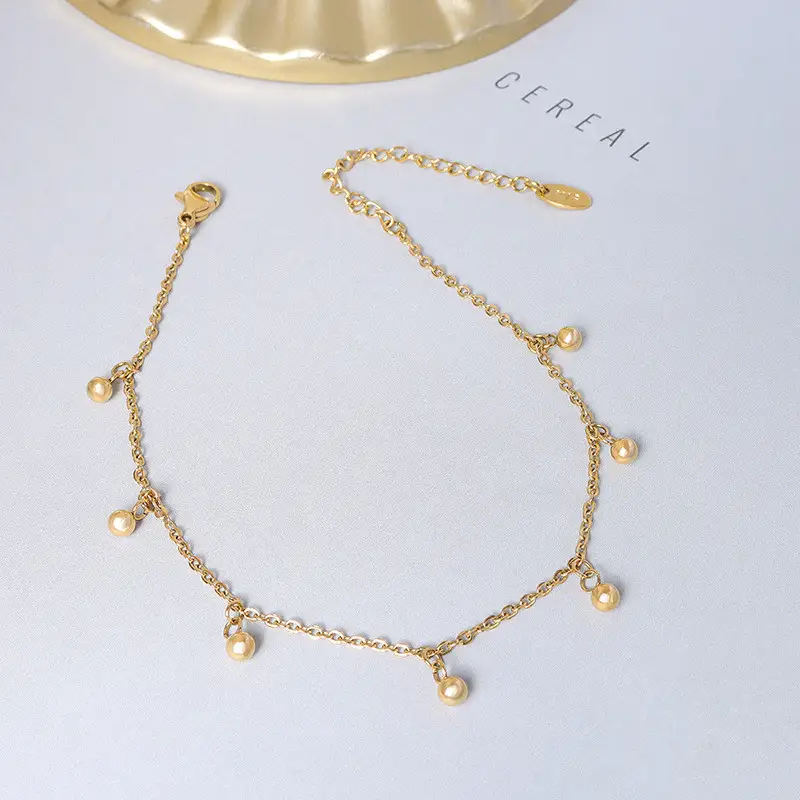 Titanium Steel Simple Fashion Ball Anklet