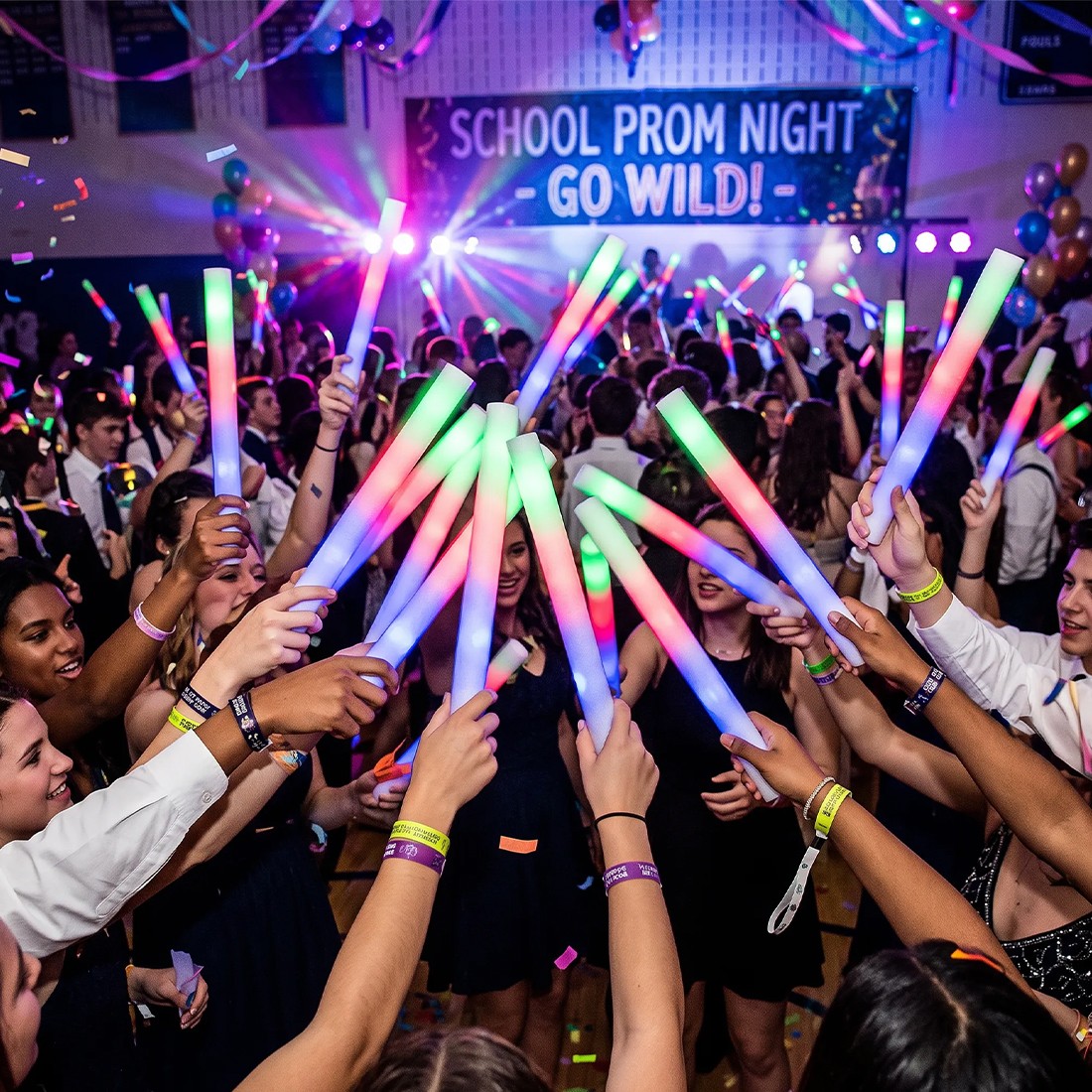40pcs LED Foam Glow Sticks Party Wedding Flashing Light Stick Light-up Wand — image 2