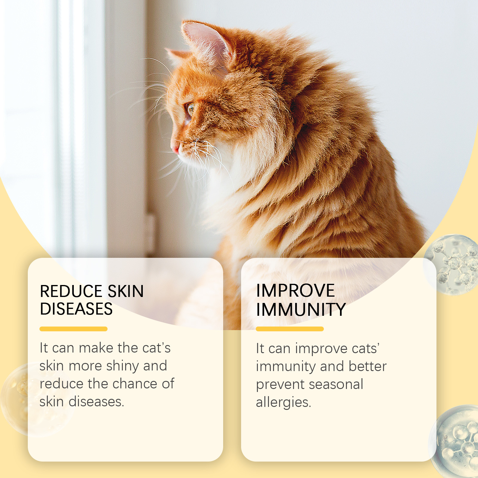 Cat 3 Fish Oil Tablets, Multivitamin Skin & Coat Supplement For Cats, Support Immune, Heart & Bone Health, 60 Chewable Tablets — foto 8