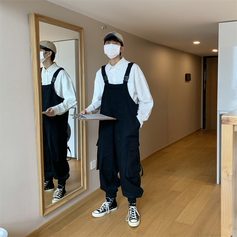 Retro Fashion Casual Suspenders Pants Men