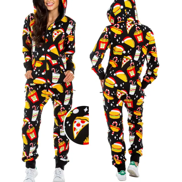 One piece Pajamas Women Autumn And Winter Couples Hooded Home Service Jumpsuit Yellow - Shop at LoveMi