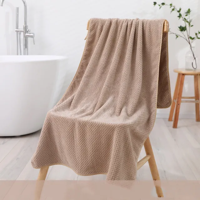 Thickened Bath Swimming Coral Fleece Large Towel Coffee - Shop at LoveMi