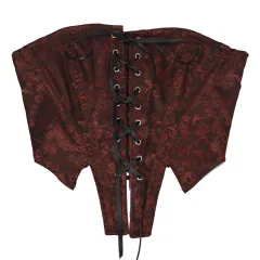 Strapless Front Tie Corset Vest Vest Women's Top - Wine Red - View 1