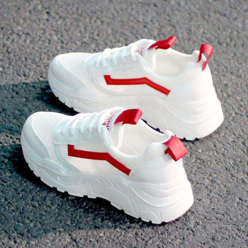 Small White Shoes Mesh Breathable Sneakers Red - Shop at LoveMi