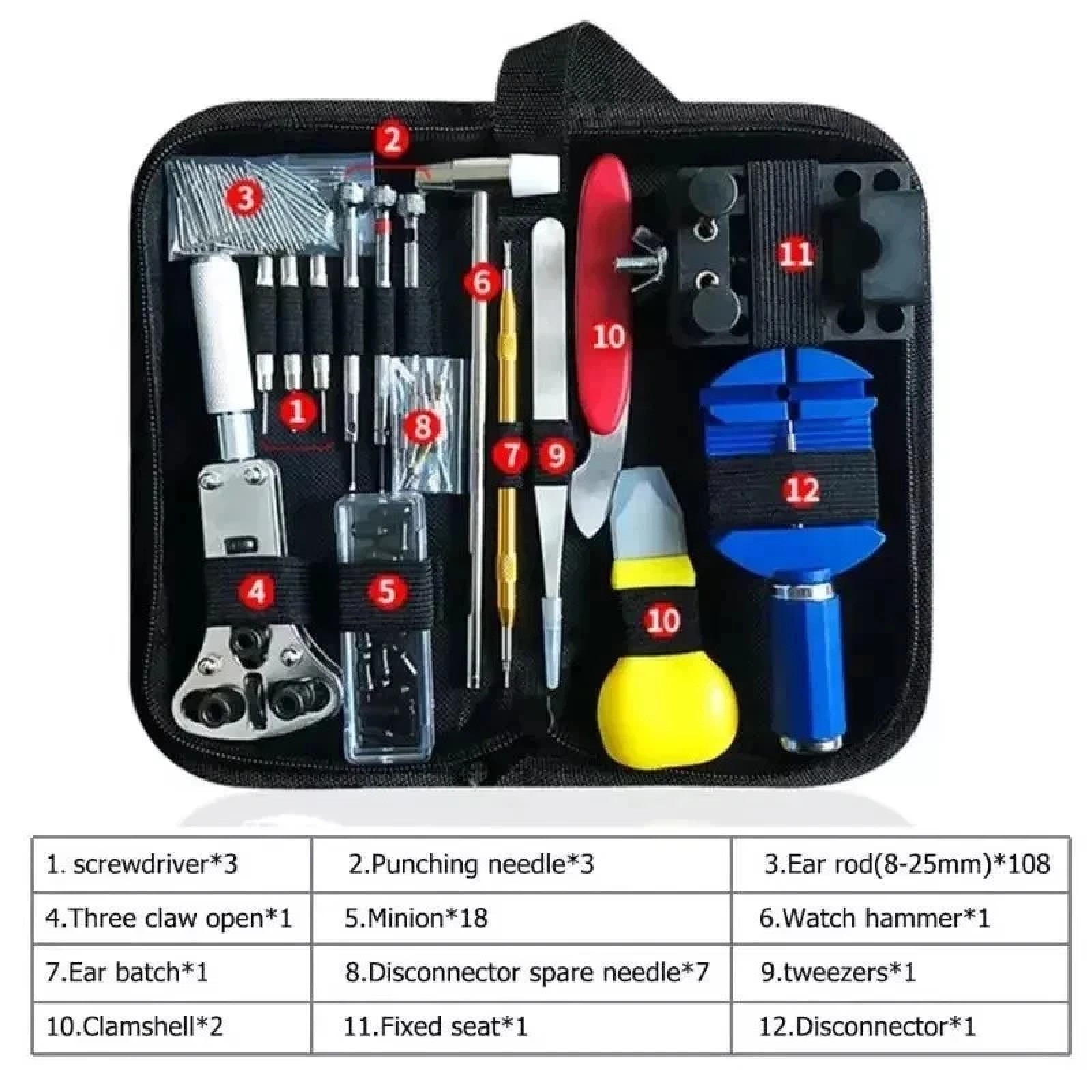 147PCS Watch Repair Tool Kit Back Case Opener Remover Spring Pin Bars Watchmaker