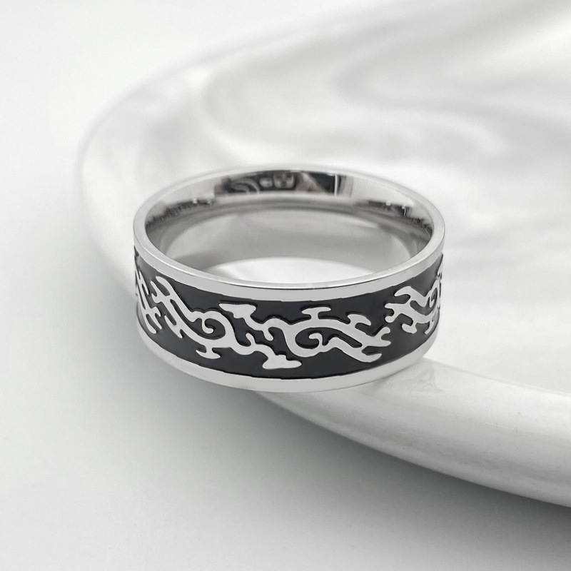 Titanium Steel European And American Style Fashionmonger Ring Domineering Dragon Pattern