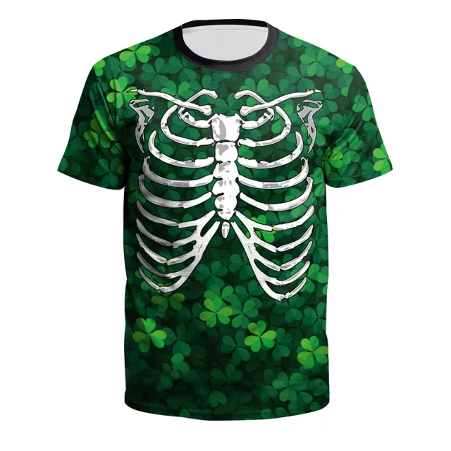 St. Patrick's Day Round Neck 3D Digital Print T shirt B1299323 - Shop at LoveMi