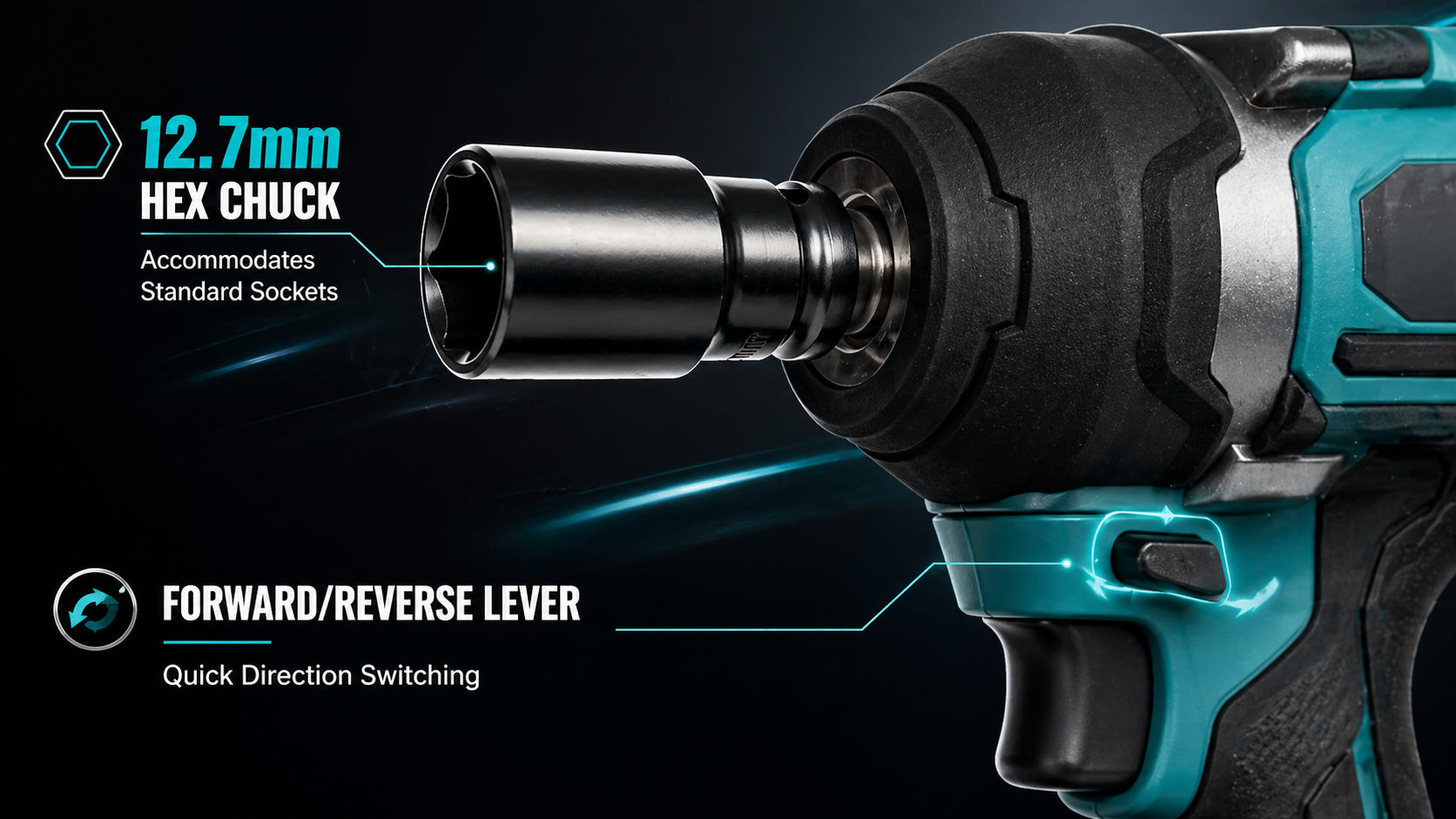 Cordless Electric Impact Wrench Compatible With Makita 18V Battery No High — image 3
