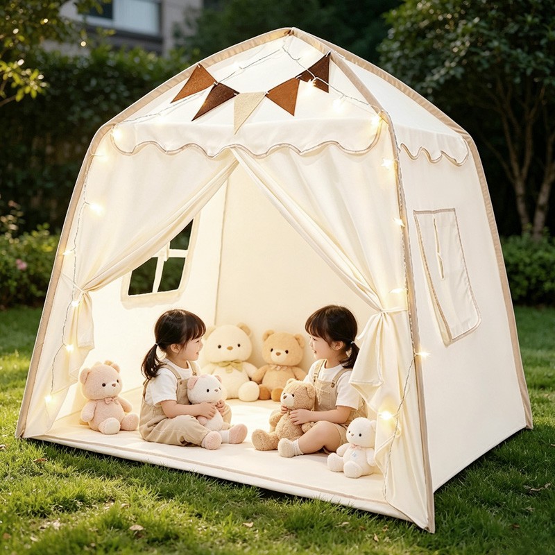 Large Canvas Kids Teepee Star Childrens Play Tent InOutdoor House UK — image 6