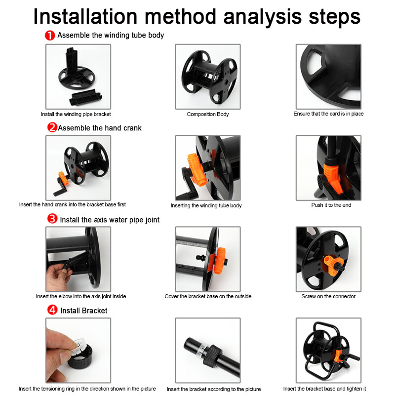 Portable Garden Hose Pipe Reel Cart Free Standing Holder Water Hose 20m UK