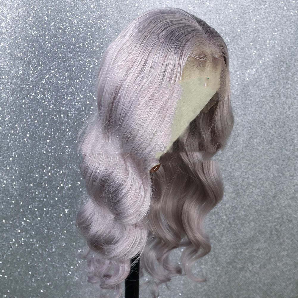Wave Long Curly Synthetic Fiber Front Lace Wig — foto 4