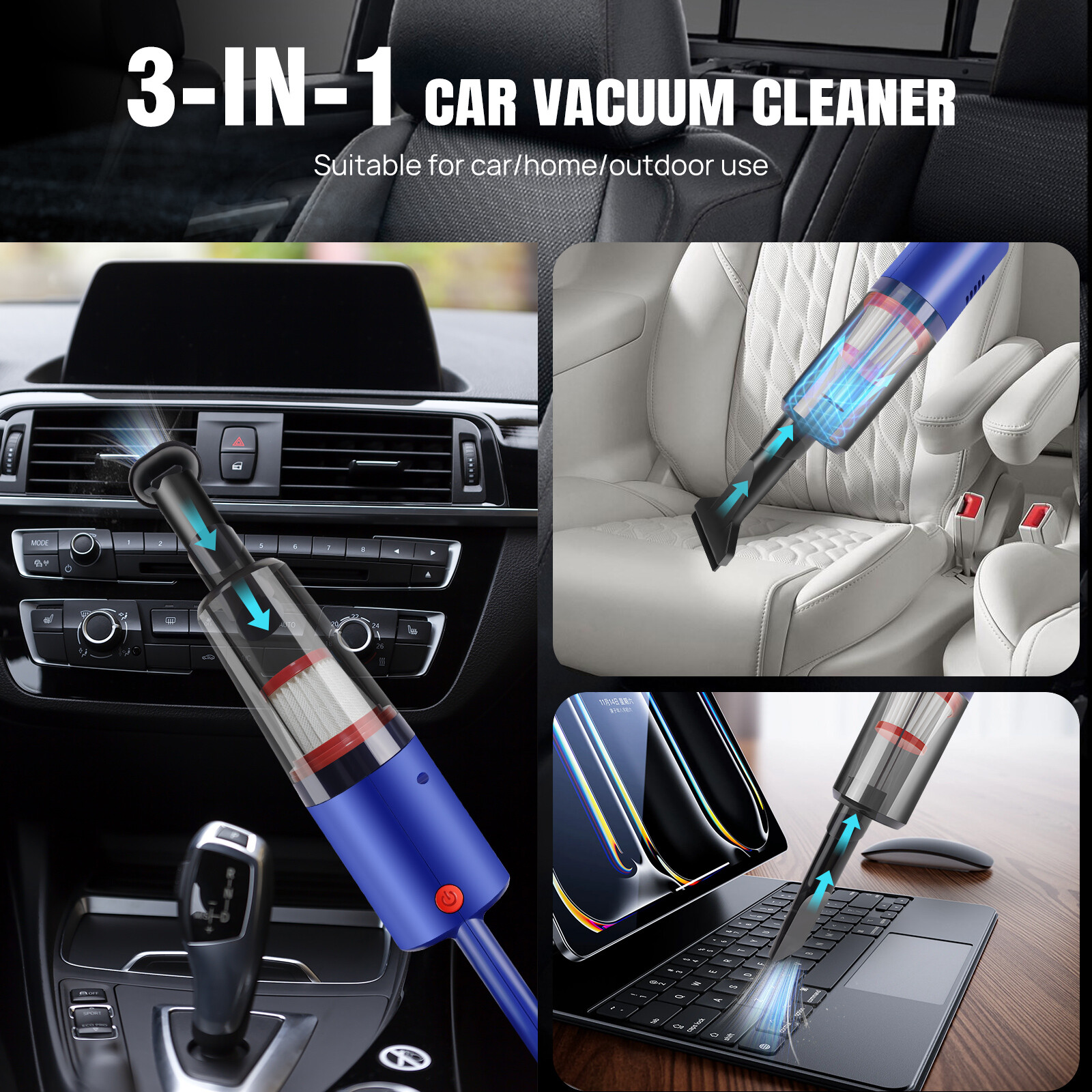 Cordless Handheld Car Vacuum Cleaner Wet Dry Powerful Strong Suction Cleaning — image 11