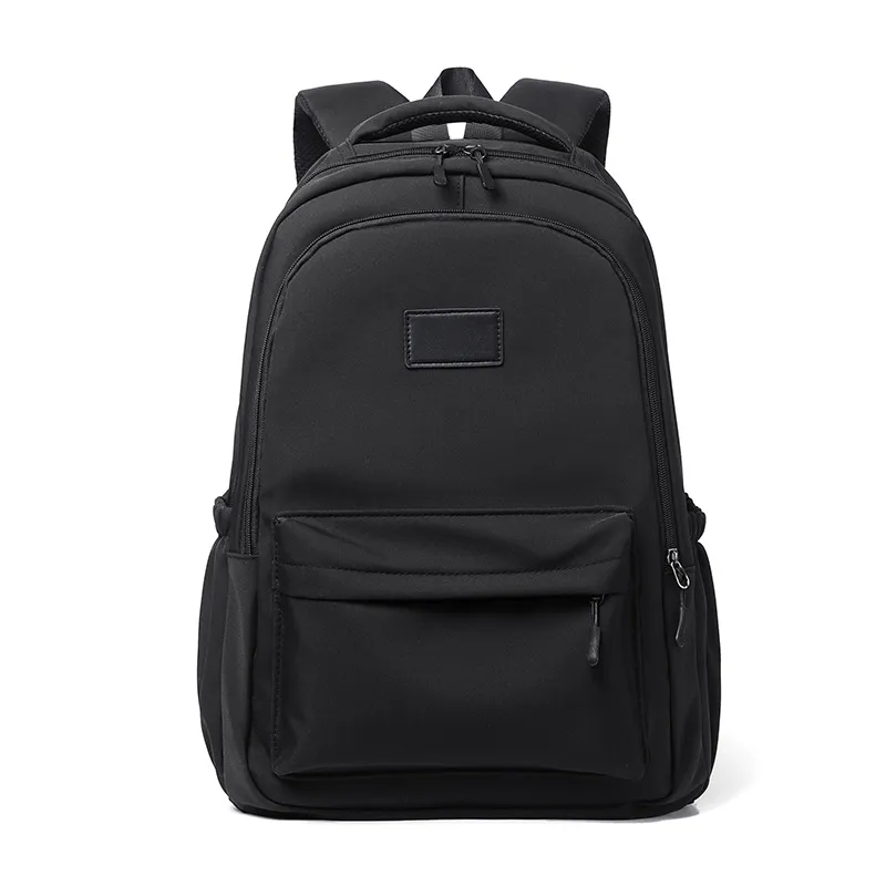 Fashion Oxford Backpack Waterproof Large Capacity Junior High School Students Schoolbag Girls Solid Campus Travel Bags Women - Black