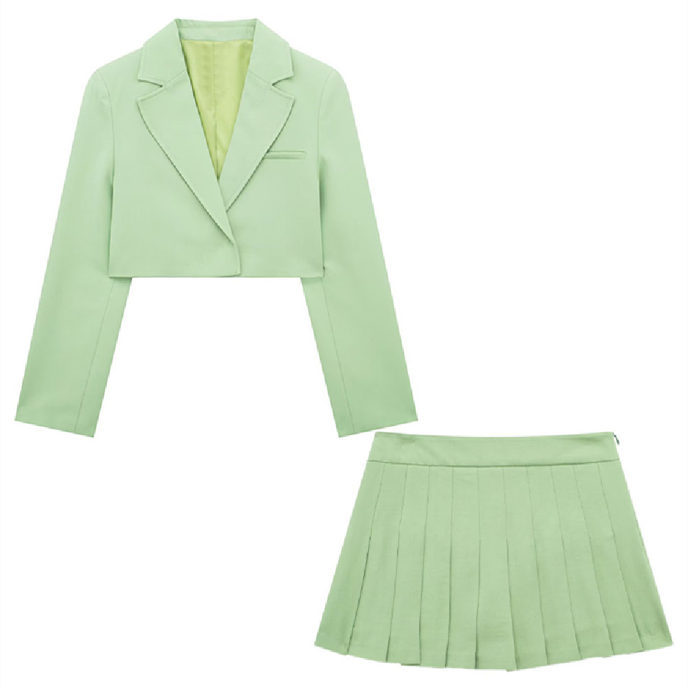 Suit Jacket Wide Pleated Pants Skirt