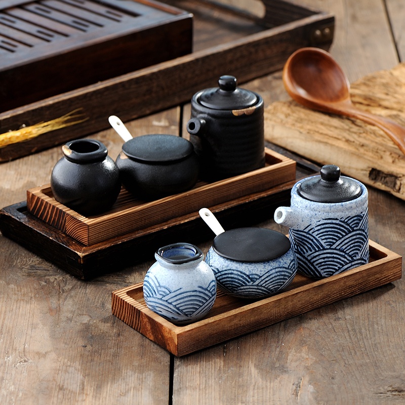 Creative Ceramic Sauce Boat Salt Jar Toothpick Tin - Image 5