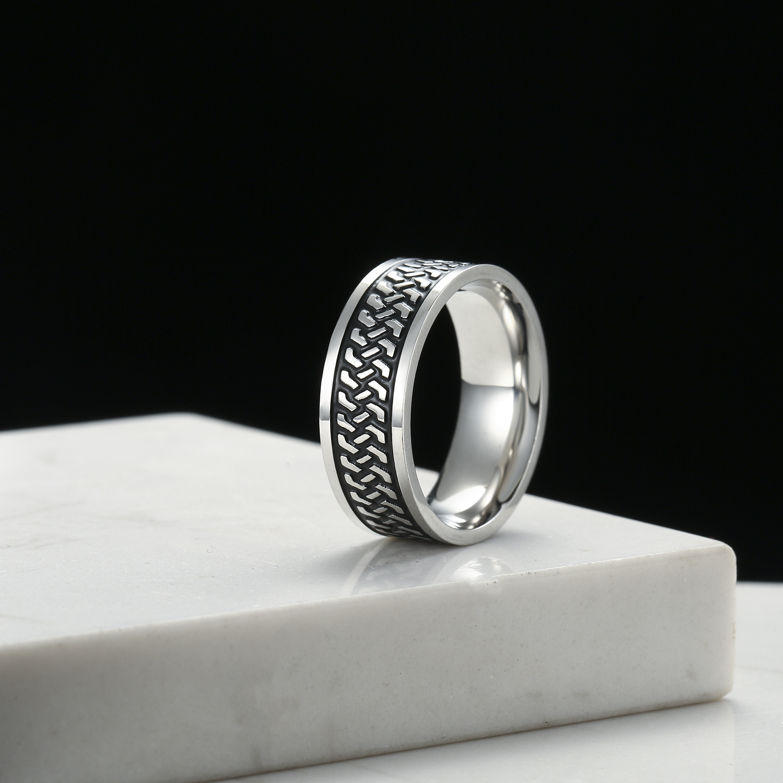 Title 2, Titanium stalen ring in staalkleur, corrosie- e...