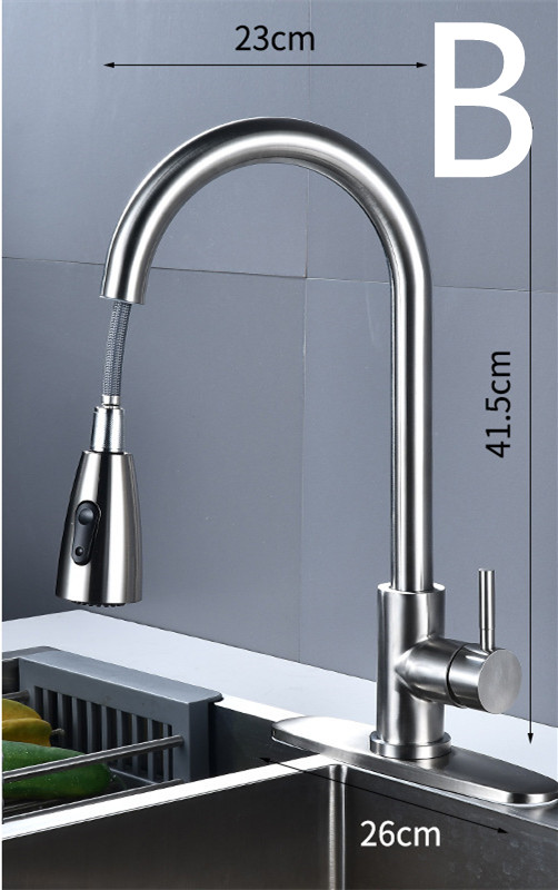 Title 2, 304 Stainless Steel Pull-out Kitchen Faucet Dou...